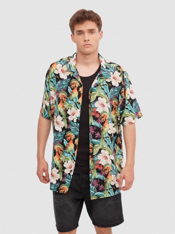In side Camisa flores tropicales