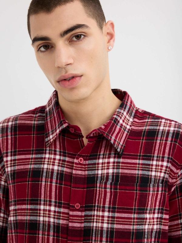 In Side Camisa Franela Cuadros Roja