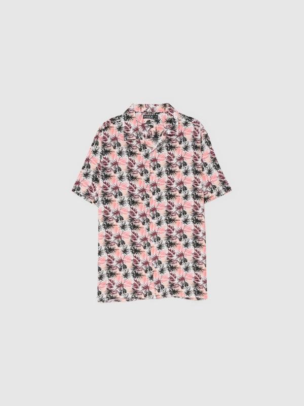 In Side Camisa Hojas De Palmera