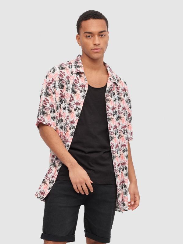 In side Camisa hojas de palmera