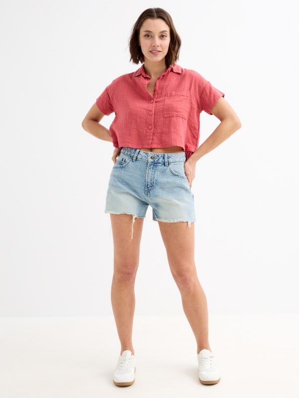 In Side Camisa Hombro Caído