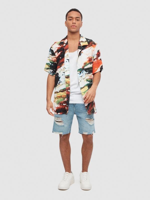 In Side Camisa Manchas De Pintura