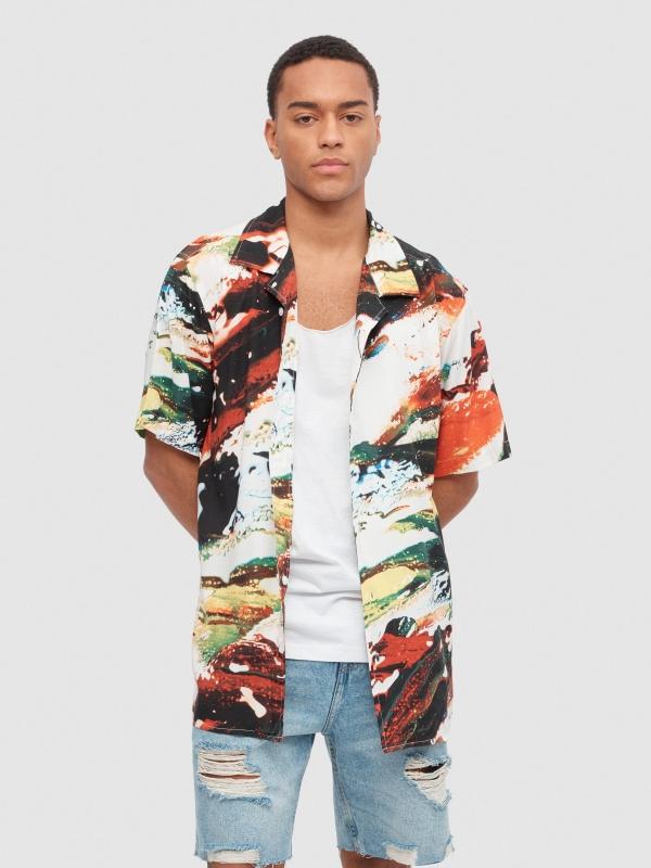 In side Camisa manchas de pintura