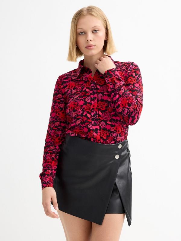 In Side Camisa Manga Larga Estampado Flores