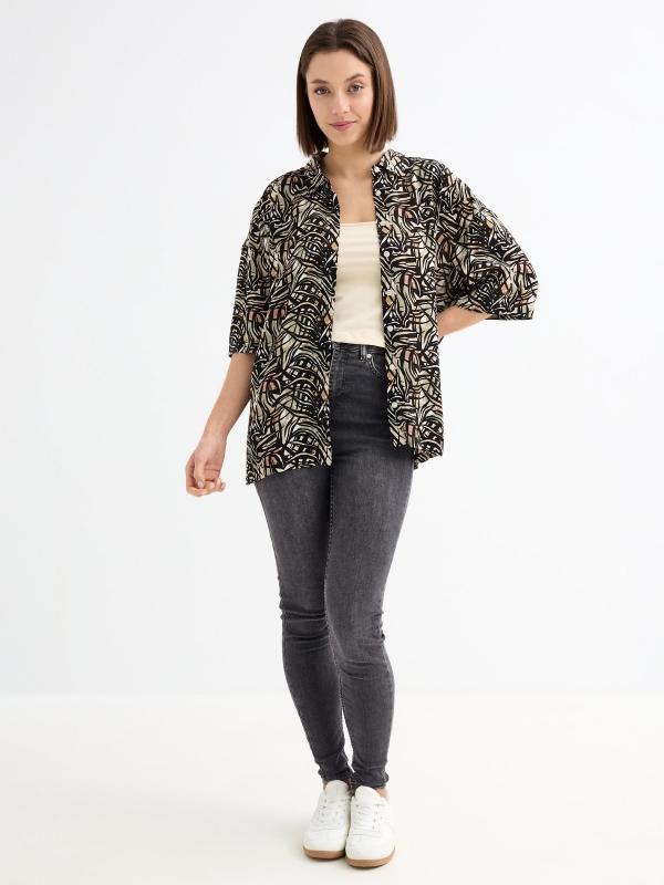 In Side Camisa Oversize Estampada