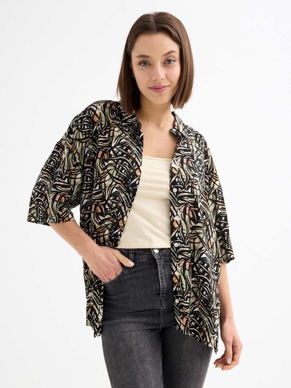 In Side Camisa Oversize Estampada