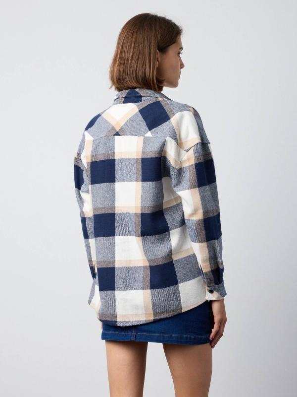 In Side Camisa Oversized Cuadros Con Bolsillos