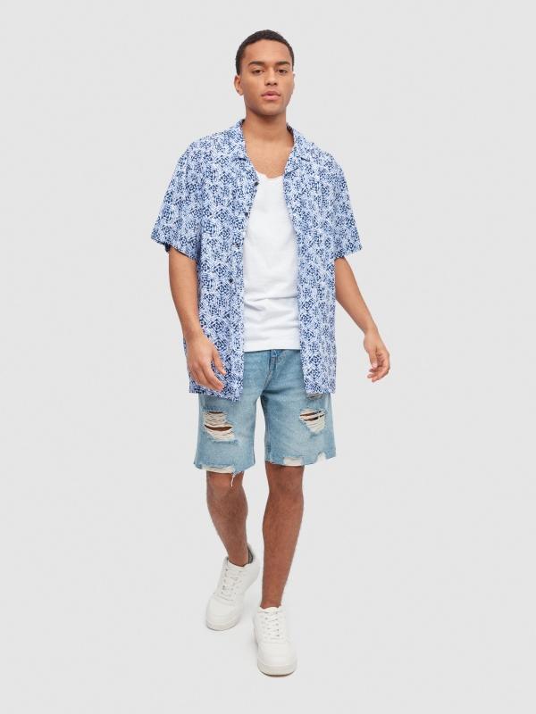 In Side Camisa Tie Dye Geométrico