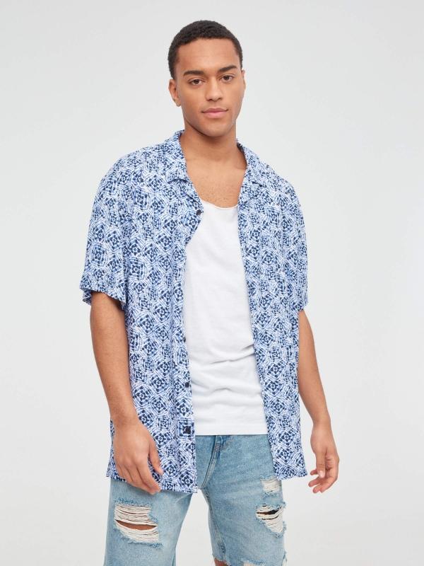 In side Camisa tie dye geométrico