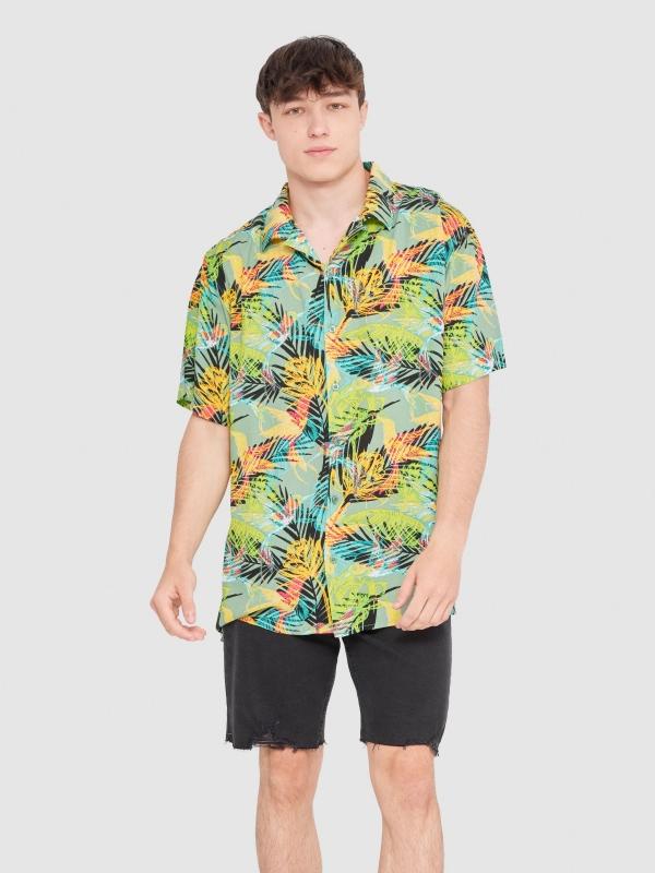 In side Camisa tropical
