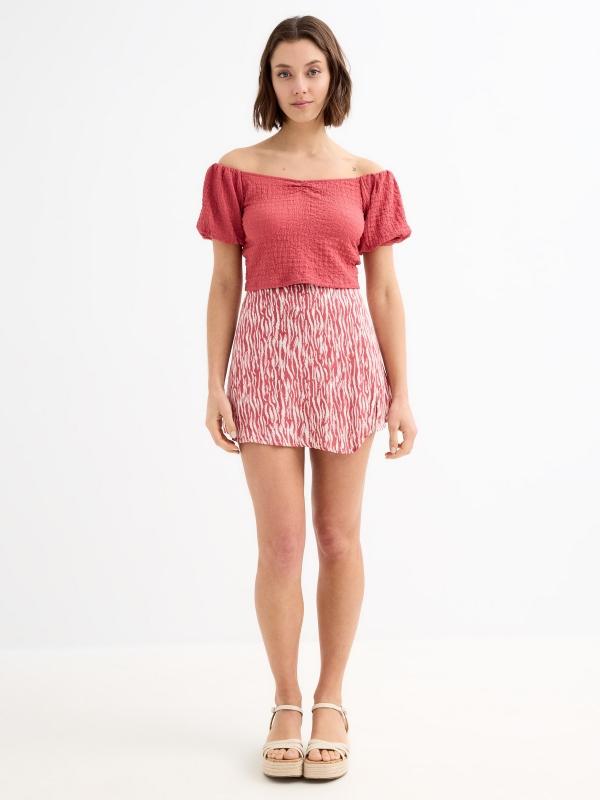 In Side Camiseta Abullonada Escote Corazón