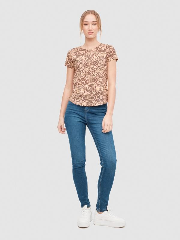 In Side Camiseta Animal Print Psicodélico