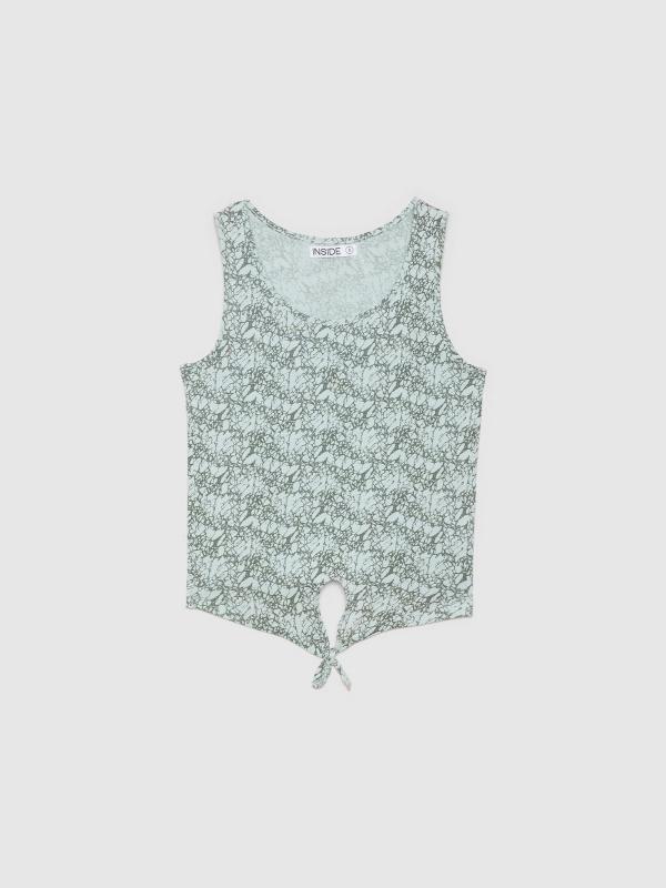 In Side Camiseta Anudada Animal Print