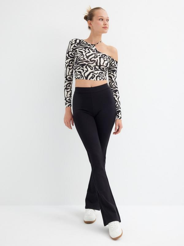 In Side Camiseta Asimétrica Print Abstracto