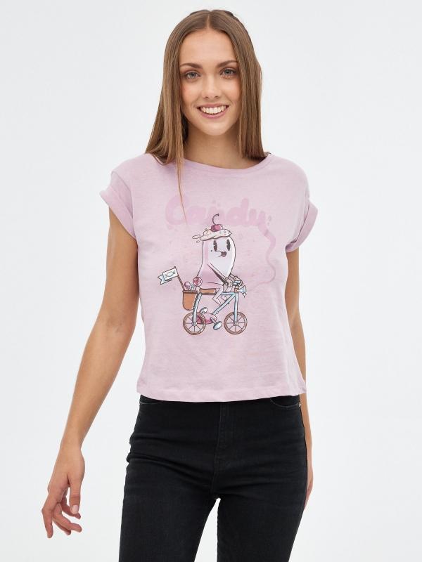 In Side Camiseta Blanca Con Estampado