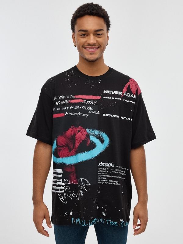 In side Camiseta blanca de graffiti