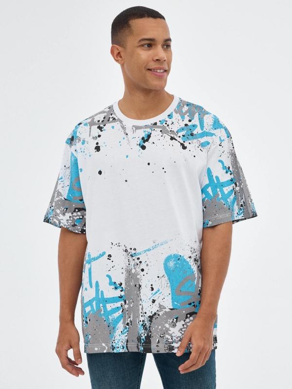 In side Camiseta blanca estampado graffiti