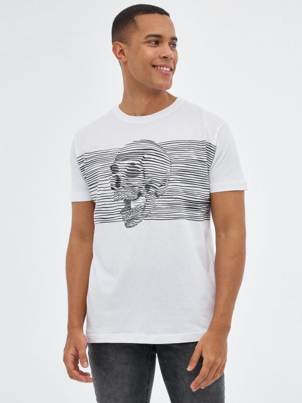 In side Camiseta calavera blanca
