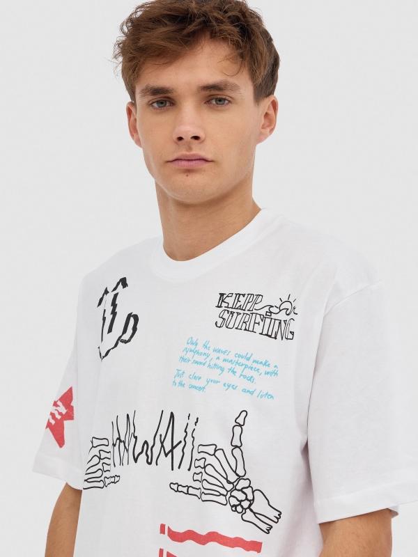 In Side Camiseta Calavera Hawaii