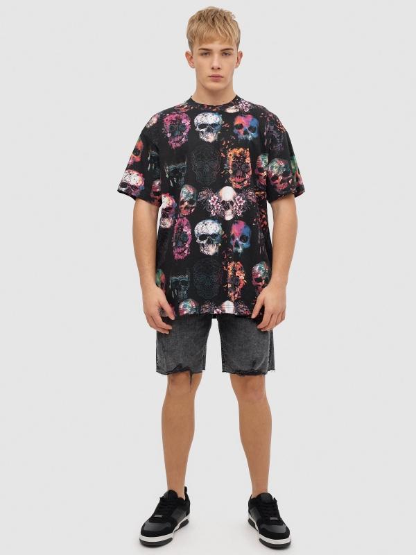 In Side Camiseta Calavera Multicolor