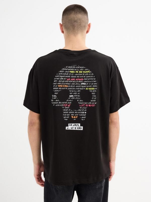 In Side Camiseta Calavera Texto Oversize