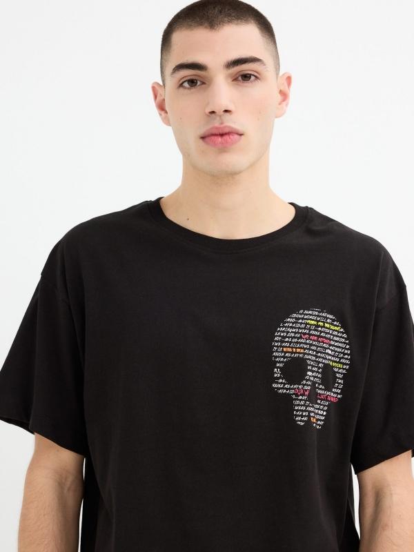 In Side Camiseta Calavera Texto Oversize