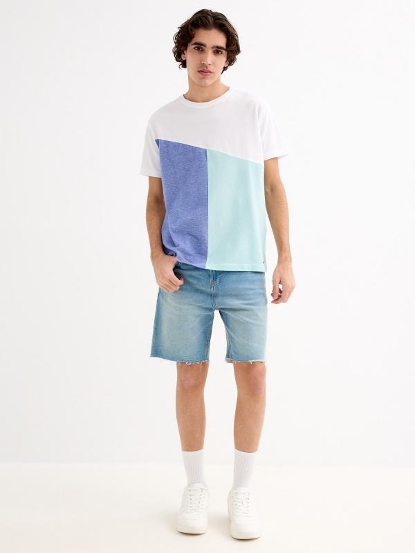 In Side Camiseta Color Block Asimétrico