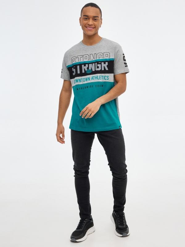 In Side Camiseta Color Block Gráfico