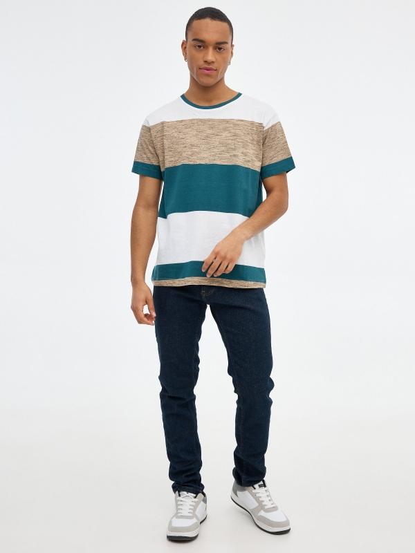 In Side Camiseta Color Block Print