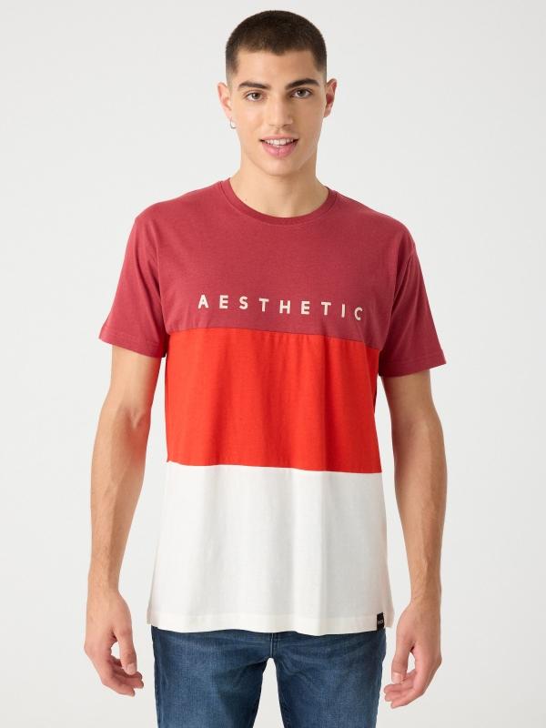 In side Camiseta color block print texto