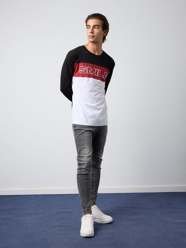 In Side Camiseta Color Block Smile