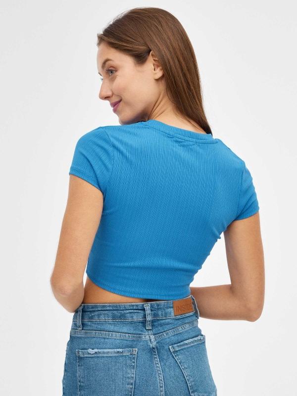 In Side Camiseta Crop Azul