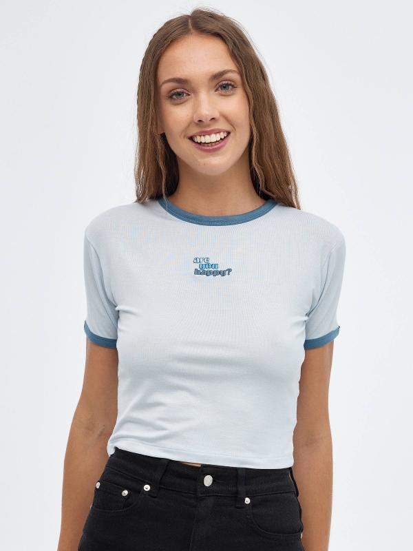 In Side Camiseta Crop Bordado