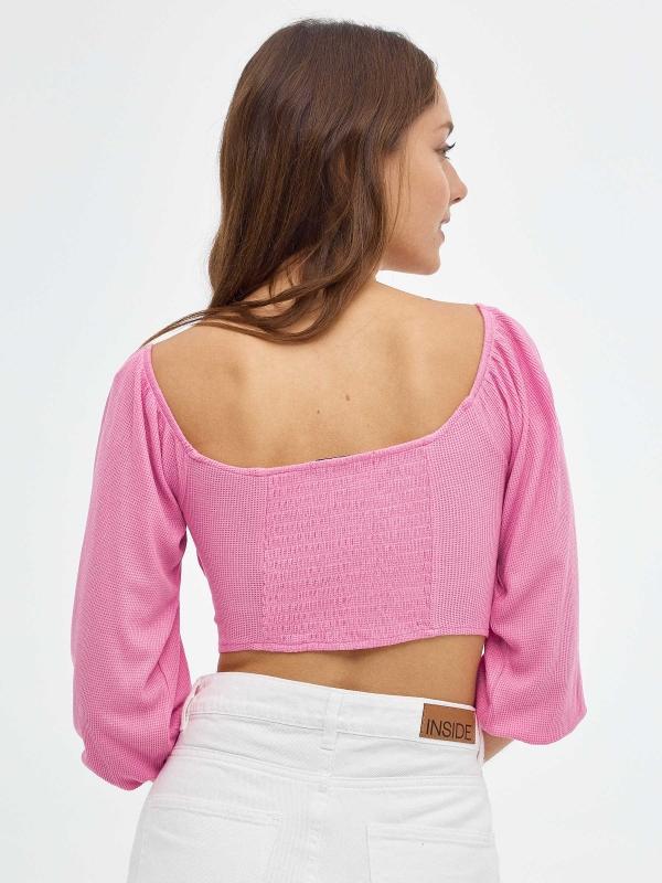 In Side Camiseta Crop Con Lace Up