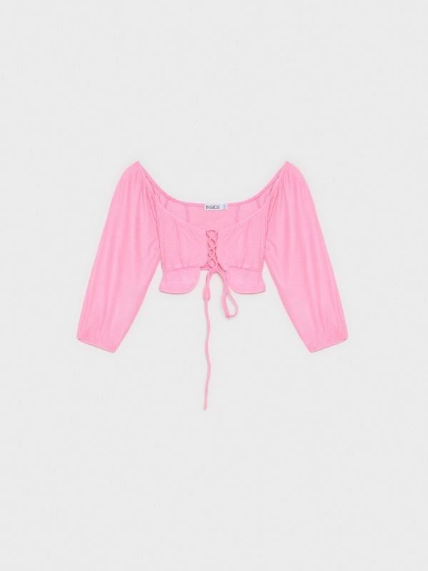 In Side Camiseta Crop Con Lace Up