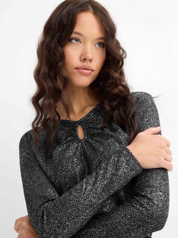 In Side Camiseta Crop Cut Out De Lurex