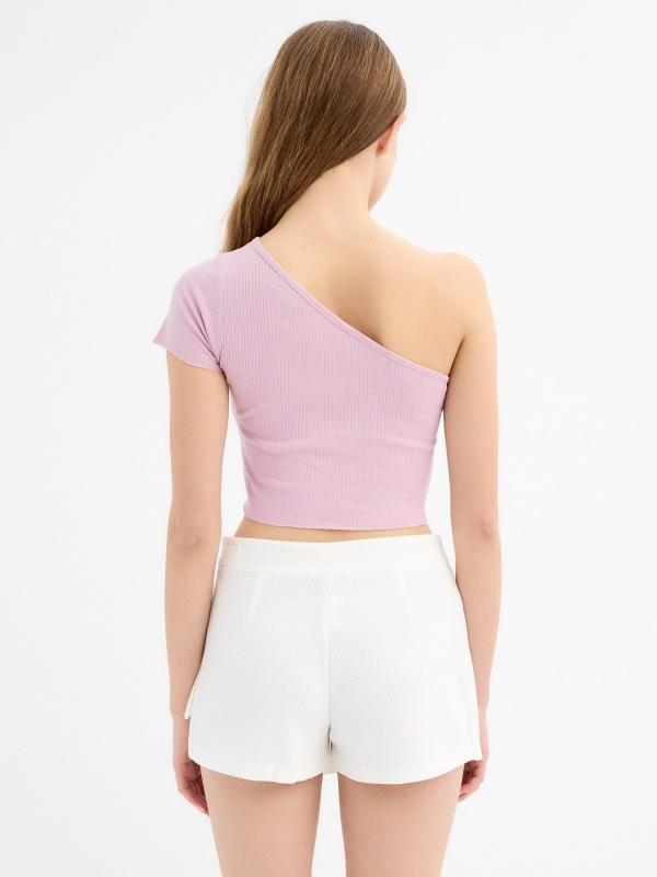 In Side Camiseta Crop Escote Asimétrico