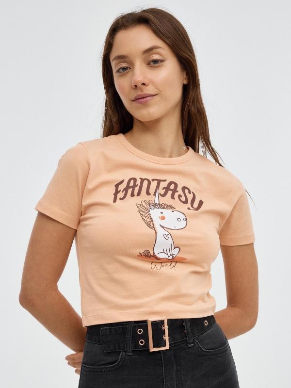 In side Camiseta crop Fantasy