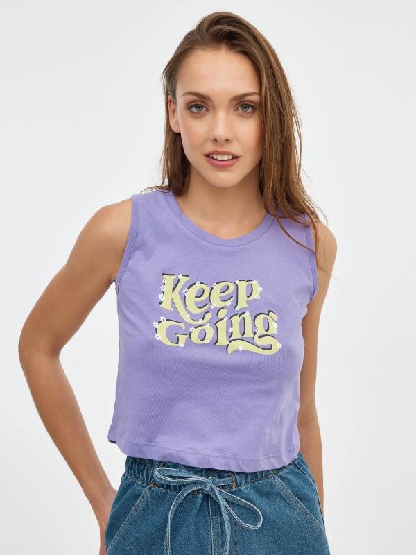 In Side Camiseta Crop Keep Going