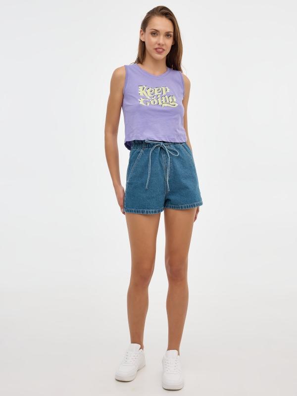 In Side Camiseta Crop Keep Going