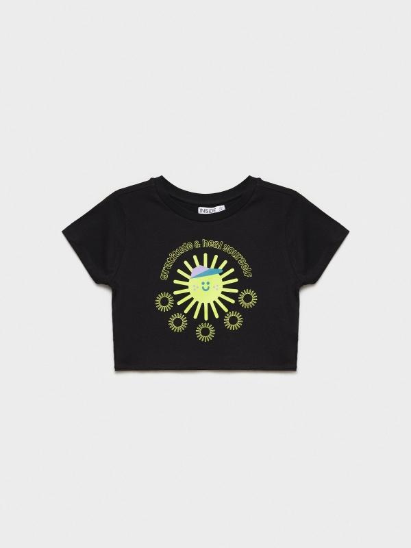 In Side Camiseta Crop Morada