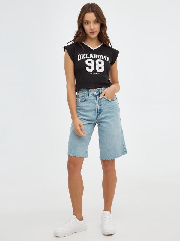 In side Camiseta crop Oklahoma