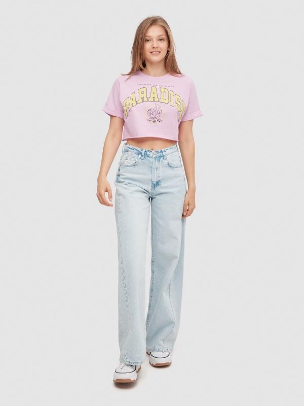 In Side Camiseta Crop Paradise