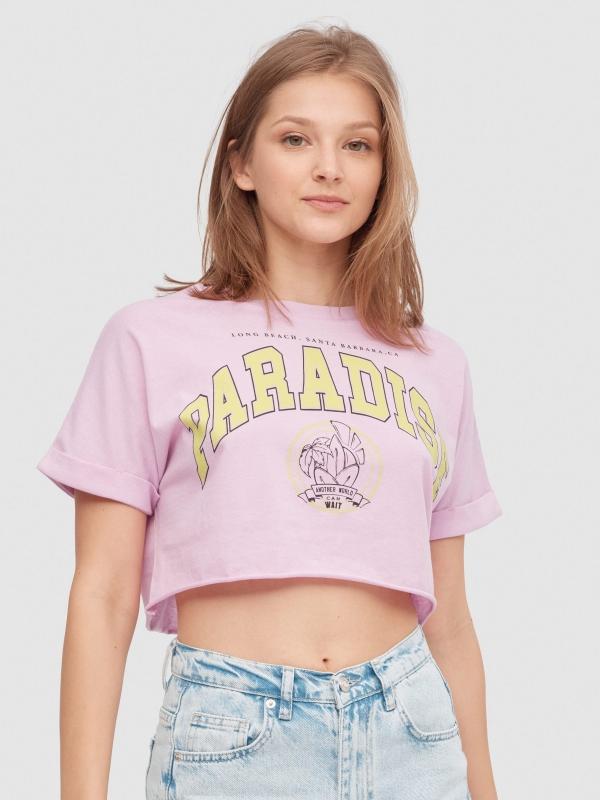 In side Camiseta crop Paradise