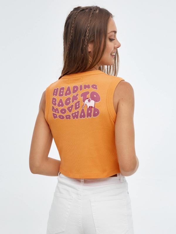 In Side Camiseta Crop Print Elefante