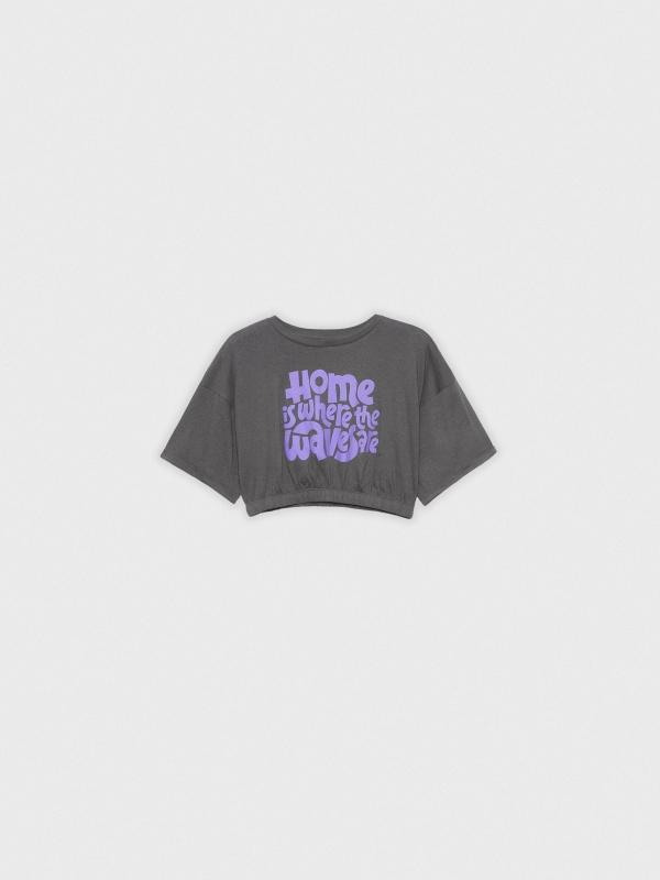 In Side Camiseta Crop Printed Con Gomas