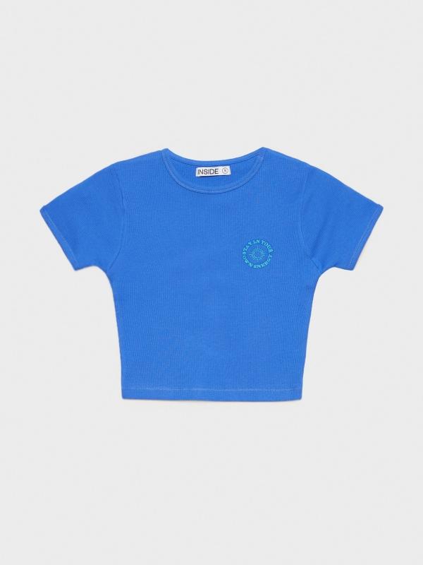 In Side Camiseta Crop Rib Print