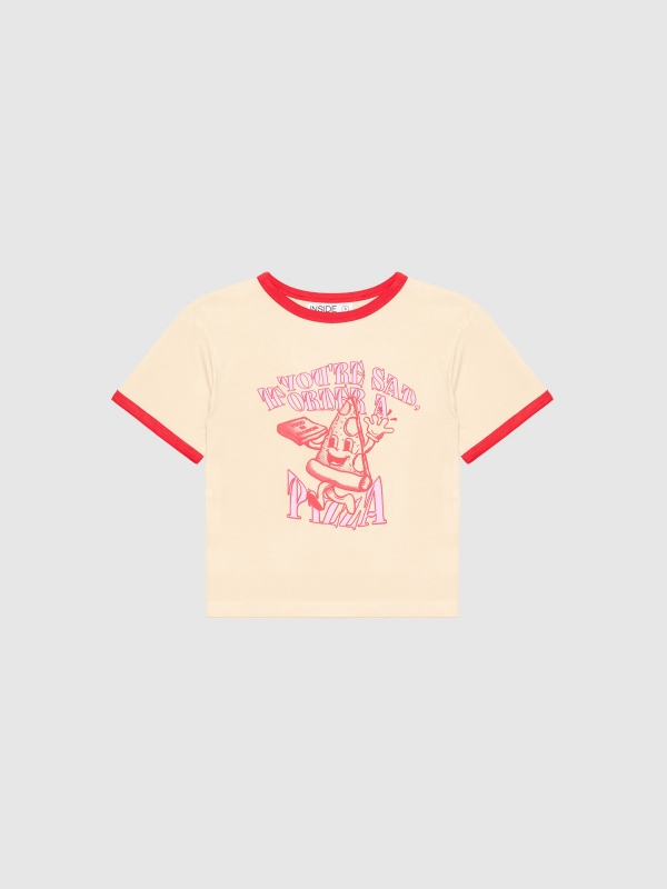 In Side Camiseta Crop Ribetes