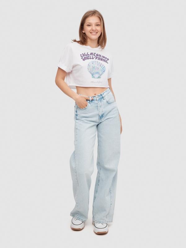 In Side Camiseta Crop Shell Phone