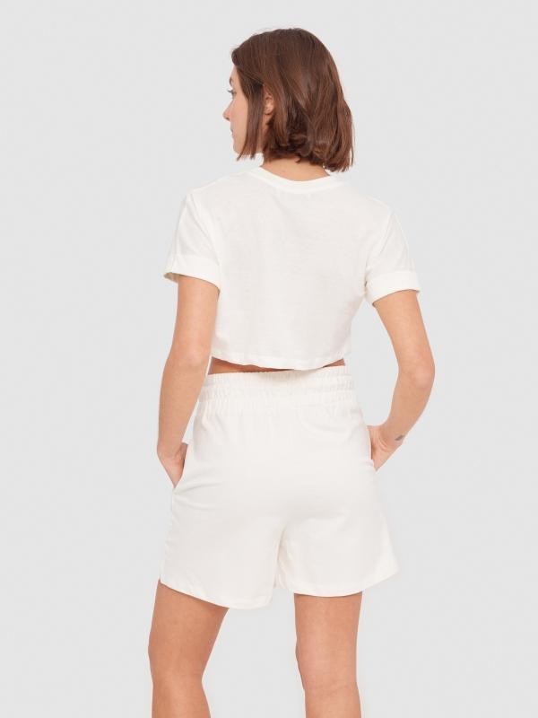 In Side Camiseta Crop Texto Degradado